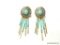 STERLING AND TURQUOISE NATIVE AMERICAN EARRINGS