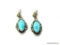 VINTAGE ZUNI STERLING AND TURQUOISE EARRINGS