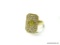 .925 STERLING SILVER GOLD VERMEIL GREEN AND WHITE SAPPHIRE DINNER RING
