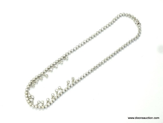 VERY LARGE AND STUNNING .925 AND WHITE SAPPHIRE COCKTAIL NECKLACE