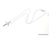 STERLING SILVER 1/4KT TW WHITE DIAMOND CROSS PENDANT AND .925 STERLING SILVER NECKLACE