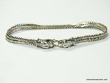 .925 STERLING SILVER WIDE DIAMOND CUT BRACELET WITH PANTHER END CAPS