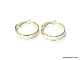 .925 STERLING SILVER PIERCED HOOP EARRINGS WITH SAFETY BACK