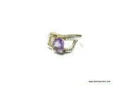 VINTAGE .925 STERLING SILVER AND AMETHYST RING