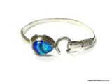 .925 STERLING SILVER BRACELET WITH ART GLASS CABOCHON