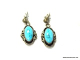 VINTAGE ZUNI STERLING AND TURQUOISE EARRINGS