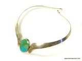 VINTAGE ZUNI STERLING AND TURQUOISE CHOKER *VERY RARE*