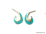 ZUNI STERLING? AND TURQUOISE EARRINGS