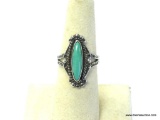 VINTAGE .925 AND TURQUOISE NATIVE AMERICAN RING