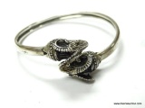 CUSTOM MADE *ONE OF A KIND* .925 STERLING SILVER RAM'S HEAD BRACELET. SIGNED BY ARTIST 1985