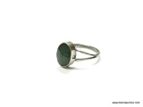 VINTAGE .925 STERLING SILVER AND JADE RING