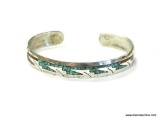 VINTAGE STERLING AND TURQUOISE HANDMADE NATIVE AMERICAN BRACELET