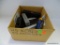 BOX LOT OF HO GAUGE LOCOMOTIVES IN VARIOUS STATES OF REPAIR. BLACK #2936 LOCOMOTIVE, BLUE AND GRAY