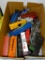(H1) BOX LOT OF ASSORTED HO SCALE CARS. MOST NEED ATTENTION.