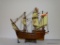 (S2) PINTA WOOD MODEL SHIP. 11.5