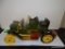 (S3) AESTHETIC CLASSICS AMARETTO DECANTER. GREEN AND YELLOW. BOTTLE IS EMPTY. 13