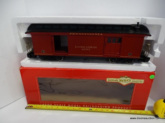 (H1) BACHMANN BIG HAULERS ITEM# 89593 JACKSON SHARP PASSENGER CAR FULL BAGGAGE PENNSYLVANIA. "L".