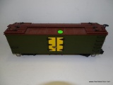 (H7) #1 GAUGE BOX CAR WITH LOCKING DOOR. WITH REPAIRS. AS IS. OPEN STOCK. NO BOX.