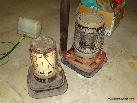 (DS) VINTAGE PAIR OF KEROSENE HEATERS, ONE BY CORONA, THE OTHER IS COMFORT GLO