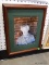 FRAMED PHOTO OF A BUST OF EDGAR ALLEN POE. IN CHERRY FRAME: 13.5