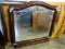 CHERRY AND CHROME BEVELED GLASS MIRROR: 41