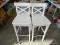 PAIR OF PAINTED WHITE BAR CHAIRS: 16