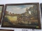 FRAMED OIL ON CANVAS OF A SPANISH MISSION. SIGNED BUT ILLEGIBLE. IN OAK FRAME: 41