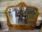 ANTIQUE OAK BEVELED GLASS MIRROR WITH FRAME WITH GRAIN PAINTING: 36