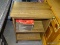 FAUX OAK ROLLING MICROWAVE CART WITH 2 SHELVES: 23.5