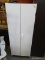 WHITE PAINTED 2 DOOR ROLLING CABINET: 24
