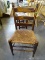 VINTAGE MAPLE SIDE CHAIR WITH WOVEN SEAT: 18