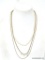 J. CREW GRADUADTED TRIPLE STRAND BRONZE & FAUX. PEARL NECKLACE. MEASURES APPROX. 24