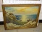 FRAMED VINTAGE COASTLINE PRINT IN GOLD CARVED FRAME: 29