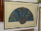 FRAMED PRINT OF A DECORATIVE ORIENTAL FAN IN BLACK FRAME: 25.5