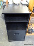 BLACK LAMINATE 2 SHELF 1 FILING DRAWER CABINET: 17