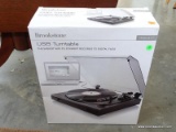 BROOKSTONE USB TURNTABLE. IN ORIGINAL BOX WITH ORIGINAL PLASTIC AND STYROFOAM.