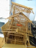 WOODEN PAGODA STYLE BIRDCAGE. NEEDS SOME TLC: 16