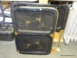 4 VINTAGE METAL TV TRAYS WITH PAINTED DEERE.