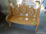 INTRICATELY CARVED OAK DOLL BENCH: 18