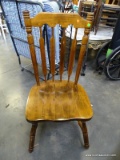 PINE ARROW BACK CHAIR WITH CUSHIONS: 19