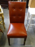 FAUX LEATHER BUTTON TUFTED SIDE CHAIR: 18