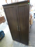 2 DOOR FAUX WOOD STORAGE CABINET: 35.5