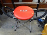 RED SWIVEL EXERCISE STOOL.