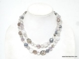 LOFT ANN TAYLOR BEAUTIFUL DOUBLE STRAND CRYSTAL NECKLACE WITH MAKER TAG. MEASURES APPROX. 18