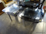 PAIR OF MODERN CHROME END TABLES: 24