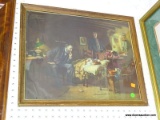 FRAMED PRINT OF A DOCTOR AND SICK CHILD. IN FAUX WOOD FRAME: 21.5