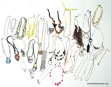 QUART BAG OF MISC. COSTUME JEWELRY NECKLACES.