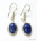 .925 STERLING SILVER 1 1/8'' LAPIS EARRINGS (RETAIL $49.00)