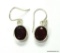 .925 STERLING SILVER PRETTY FACETED GARNET EARRINGS (RETAIL $69.00)