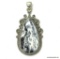 .925 STERLING SILVER 2 1/4'' LARGE AMAZING DETAILED DENDRITE OPAL PENDANT (RETAIL $89.00)